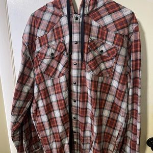 Legendary Whitetails Backwoods Hooded Flannel Shirt XL